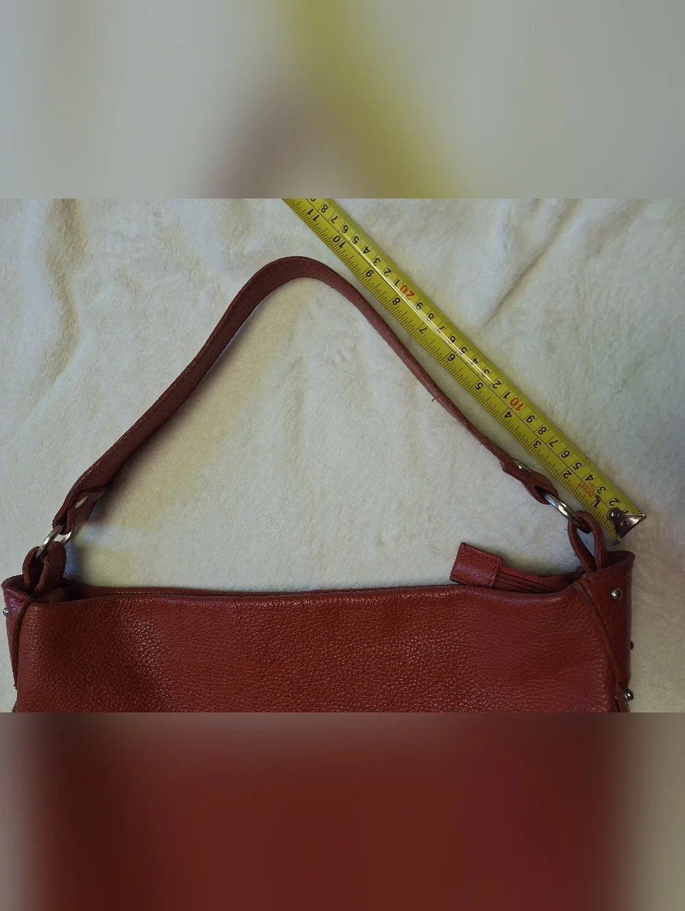Valentina Italy Pebbled Leather Hobo Shoulder Bag 🇮🇹 Brick Red | Made in Italy